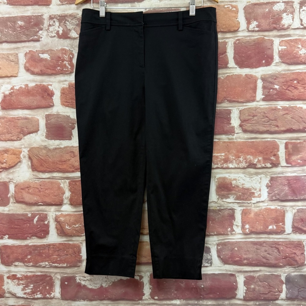 Talbots Perfect Crop Pants Women's 8P Plain Black Cropped Casual Career Trousers